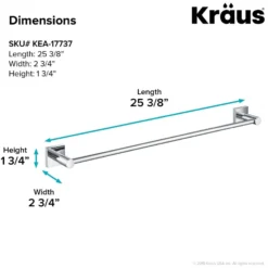 24" Bathroom Towel Bar in Chrome