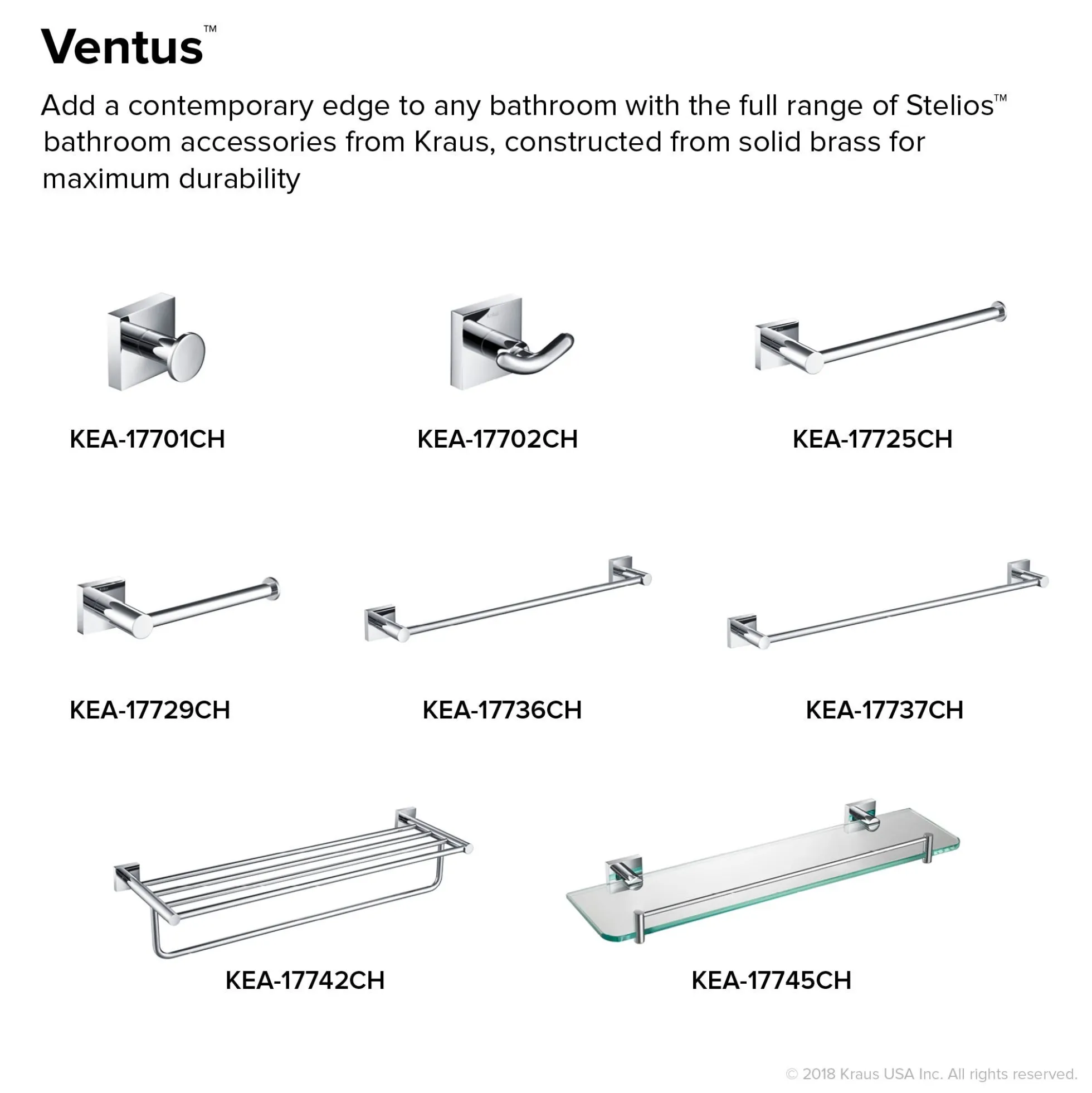 18" Bathroom Towel Bar in Chrome