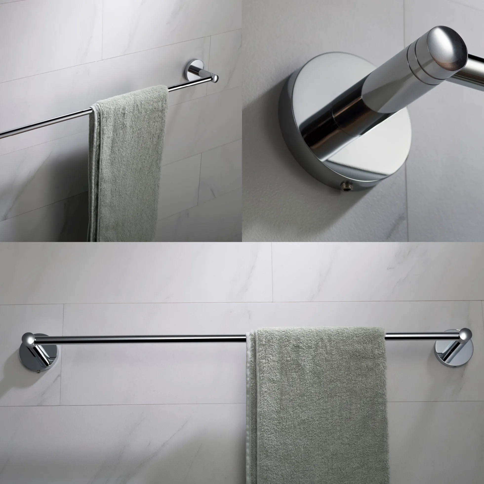 24" Bathroom Towel Bar in Chrome