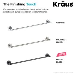 24" Bathroom Towel Bar in Chrome