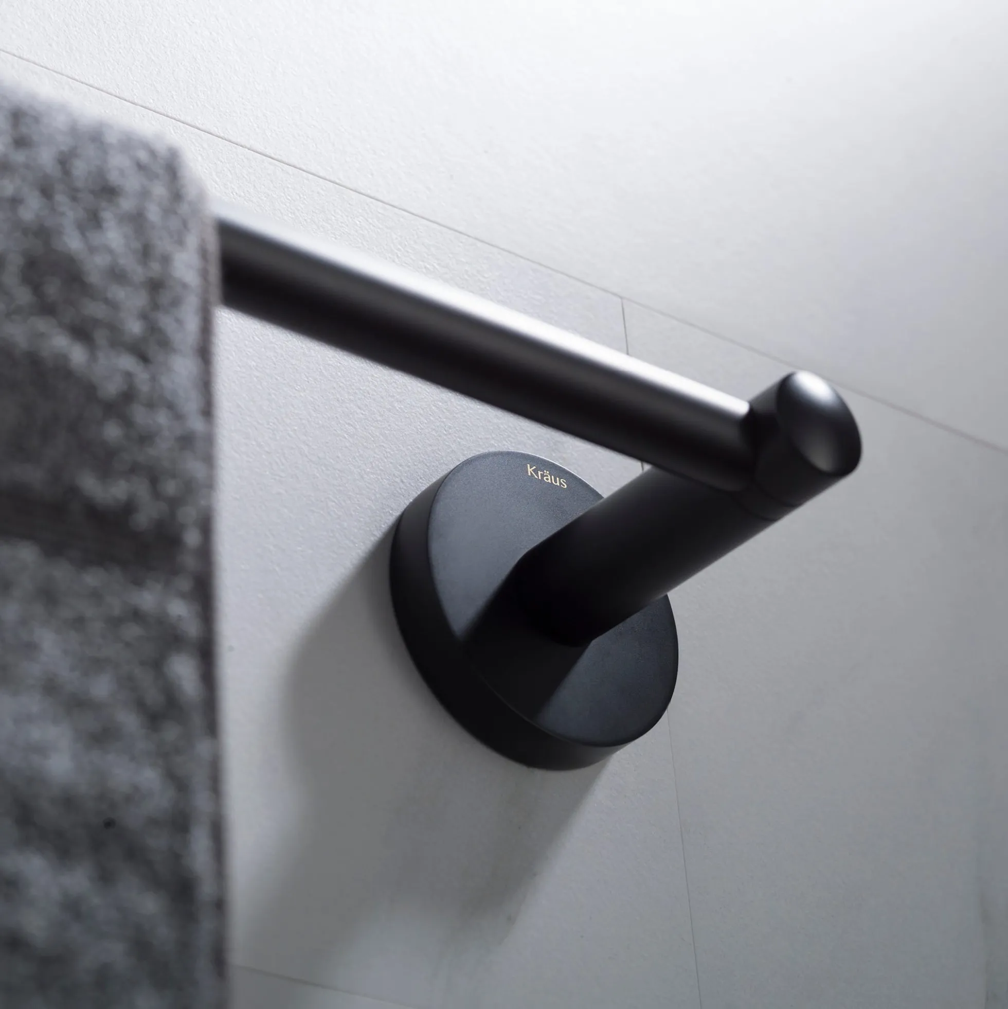 24" Bathroom Towel Bar in Matte Black