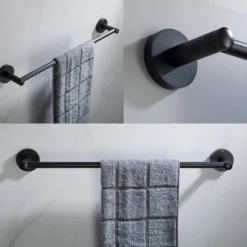 18" Bathroom Towel Bar in Matte Black