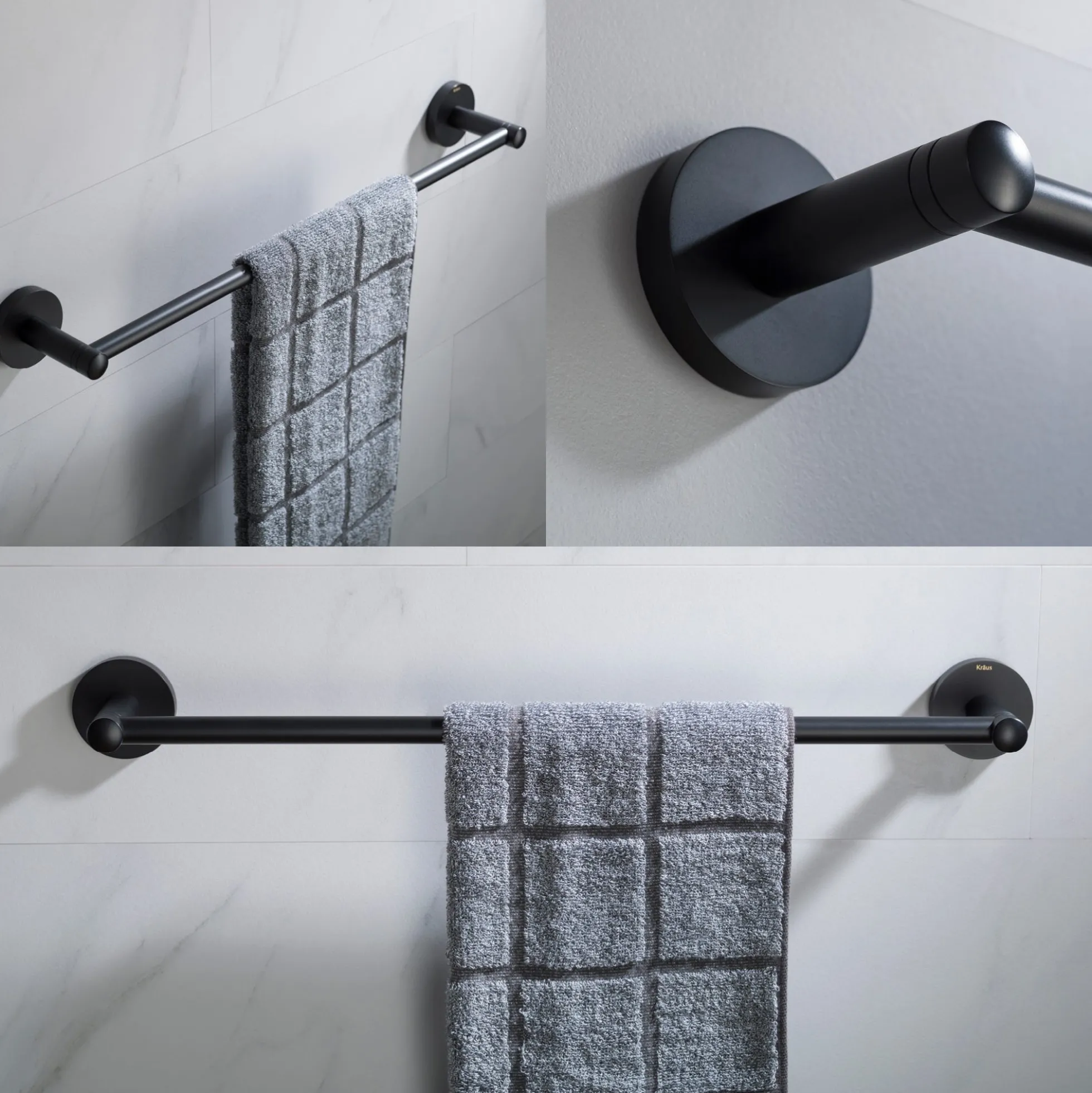 18" Bathroom Towel Bar in Matte Black