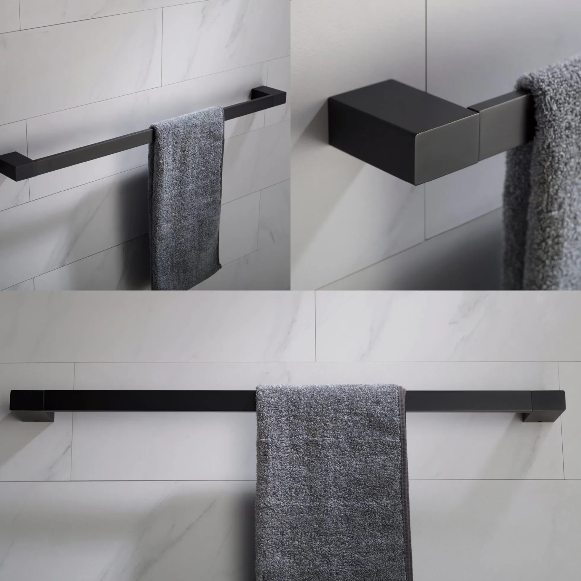 24" Bathroom Towel Bar in Matte Black