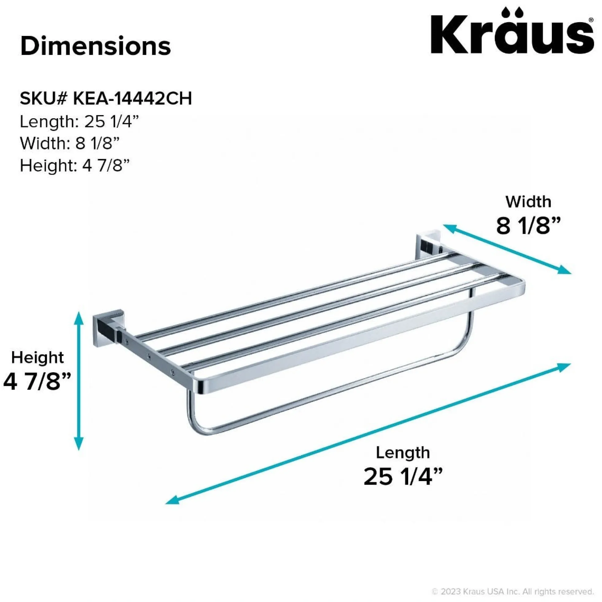 Bathroom Towel Rack with Towel Bar in Chrome
