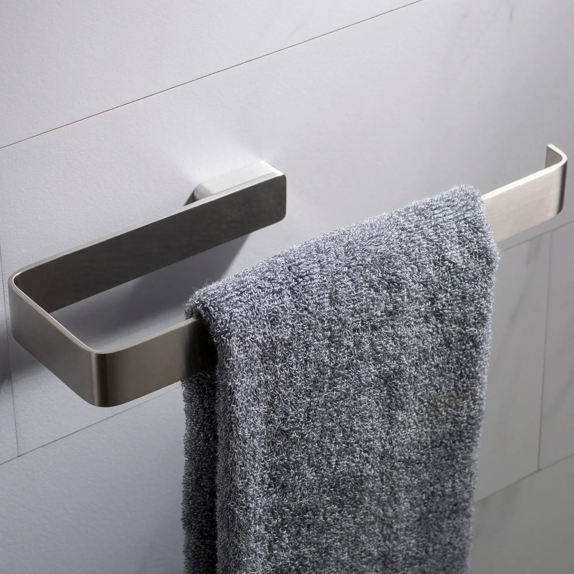 Bathroom Towel Ring in Brushed Nickel