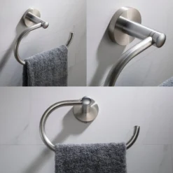Bathroom Towel Ring in Brushed Nickel