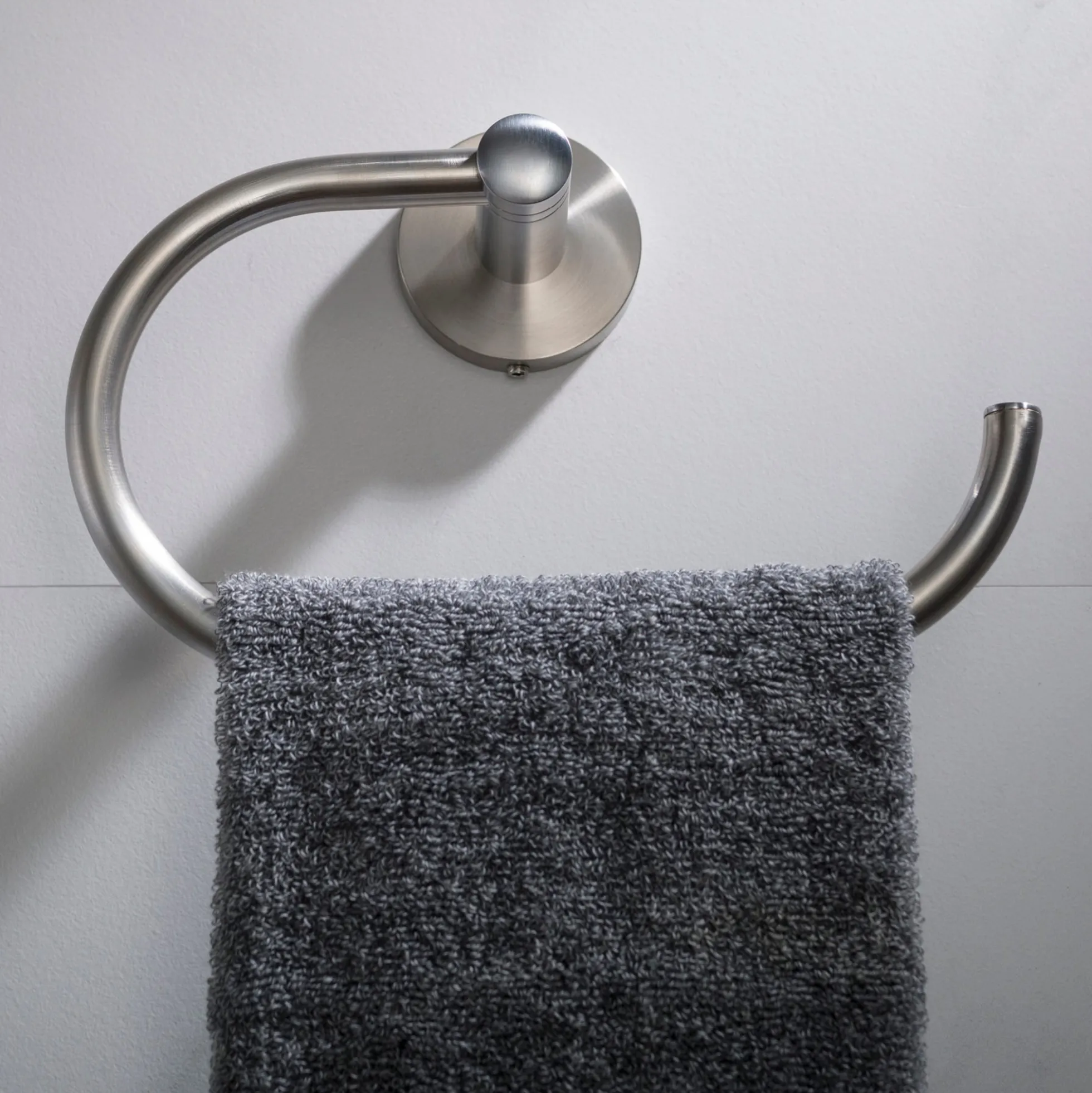 Bathroom Towel Ring in Brushed Nickel
