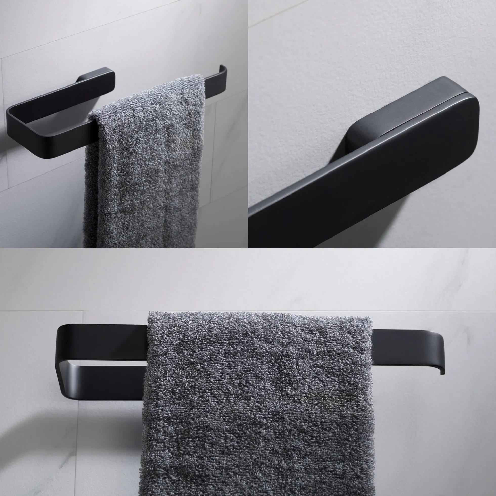 Bathroom Towel Ring in Matte Black