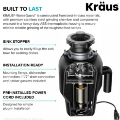 Bellucci Workstation 32 in. Undermount Granite Composite Single Bowl Kitchen Sink in Metallic Black with Accessories with WasteGuard™ Continuous Feed Garbage Disposal