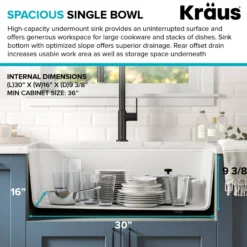 Bellucci Workstation 32 in. Undermount Granite Composite Single Bowl Kitchen Sink in White with WasteGuard™ 1 HP Continuous Feed Garbage Disposal and Accessories