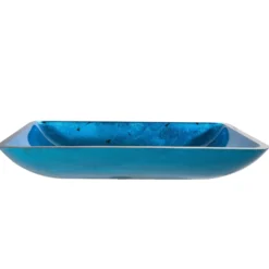 Blue Rectangular Glass Vessel 22