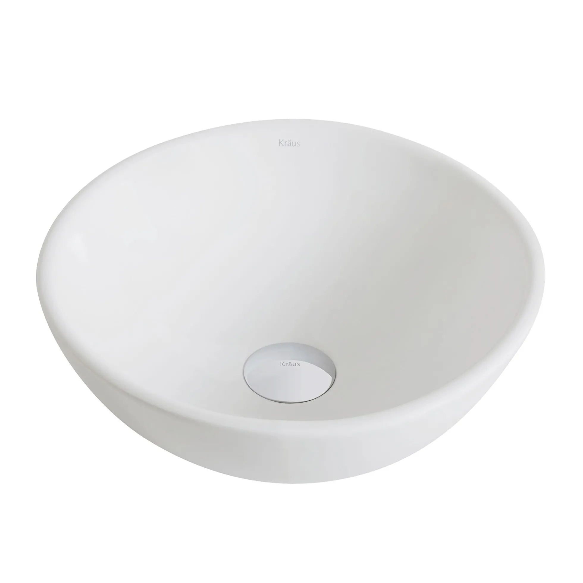 14" Ceramic Bathroom Sink in White with Pop-Up Drain in Chrome