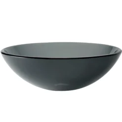 Clear Black Glass Vessel 16 1/2" Bathroom Sink