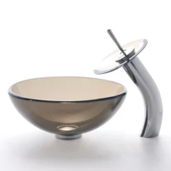 Clear Brown Glass Vessel 14