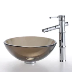 Clear Brown Glass Vessel 14