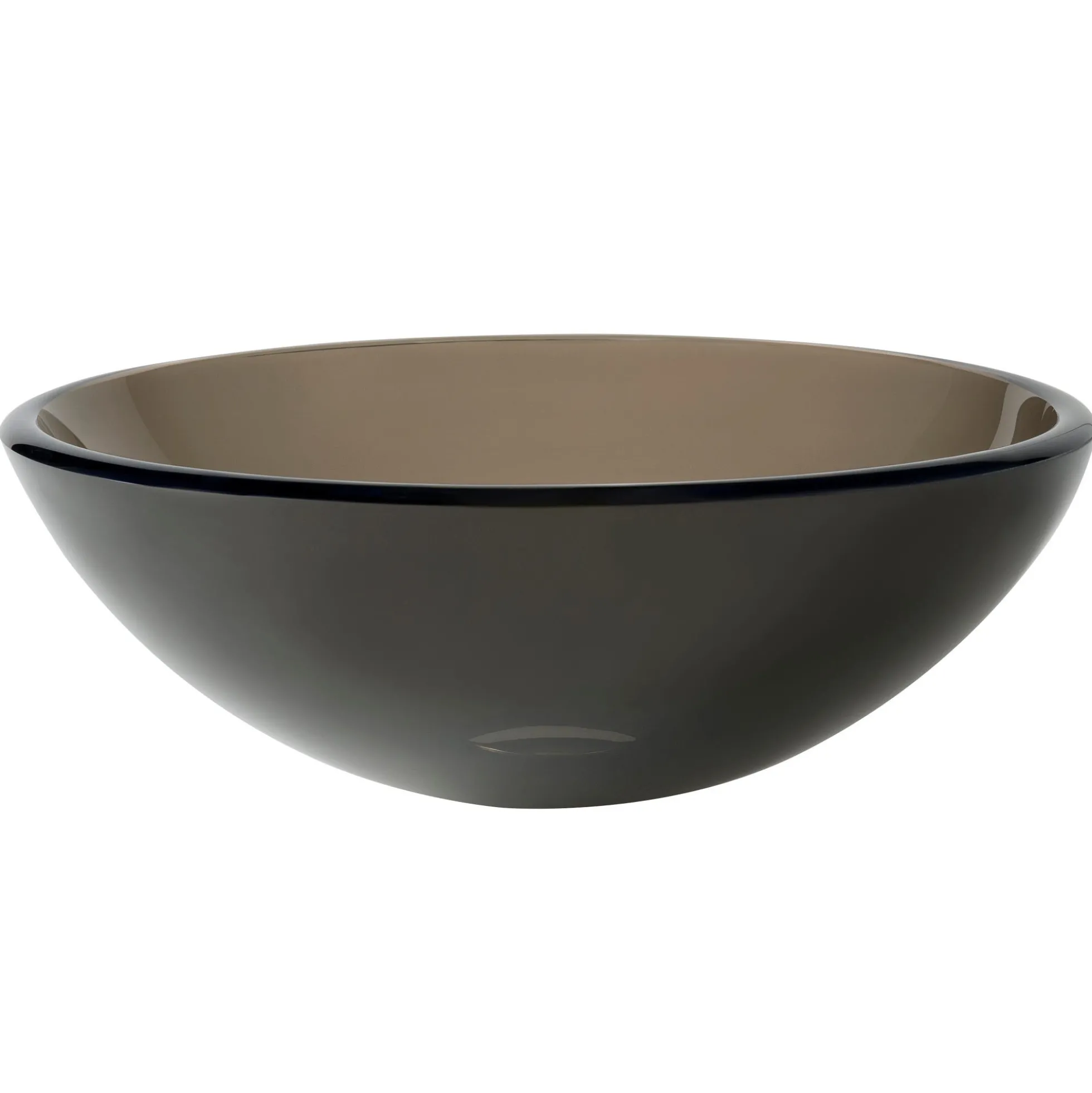 Clear Brown Glass Vessel 14" Bathroom Sink
