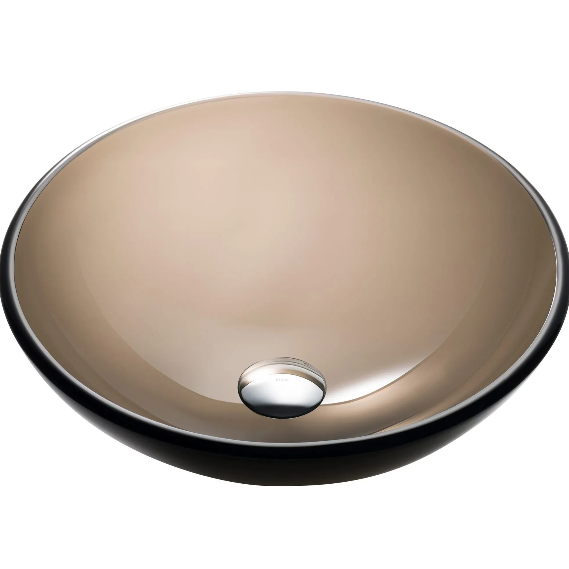 Clear Brown Glass Vessel 14" Bathroom Sink