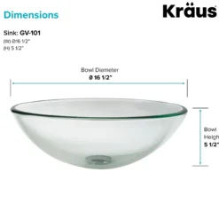 Clear Glass Vessel 16 1/2