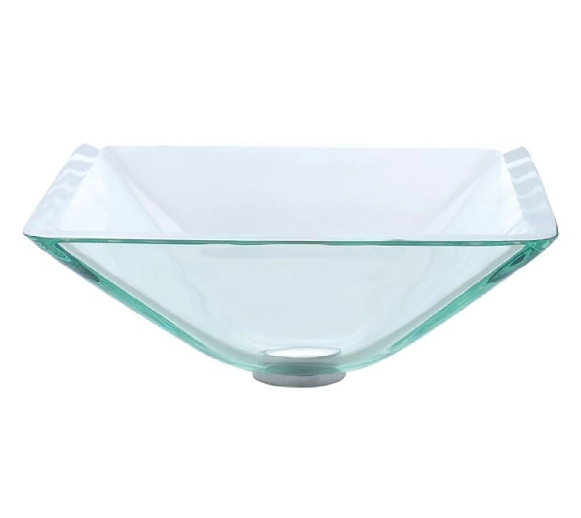 Clear Square Glass Vessel 16 1/2" Bathroom Sink