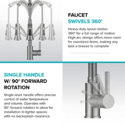 Commercial Style 2-Function Single Handle Pull Down Kitchen Faucet in Spot-Free Stainless Steel