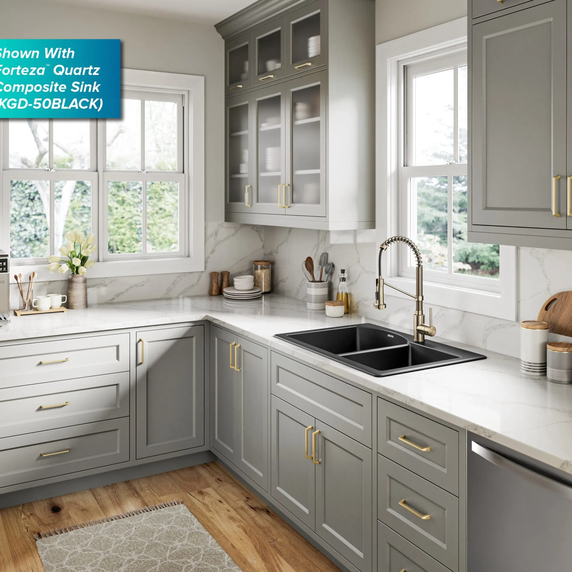 Commercial Style 2-Function Single Handle Pull Down Kitchen Faucet in Spot-Free Antique Champagne Bronze