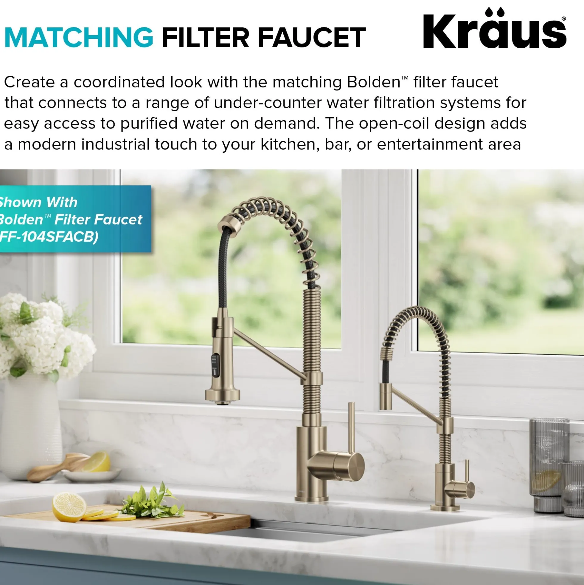 Commercial Style 2-Function Single Handle Pull Down Kitchen Faucet in Spot-Free Antique Champagne Bronze