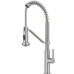 Commercial Style 2-Function Single Handle Pull Down Kitchen Faucet in Spot-Free Stainless Steel