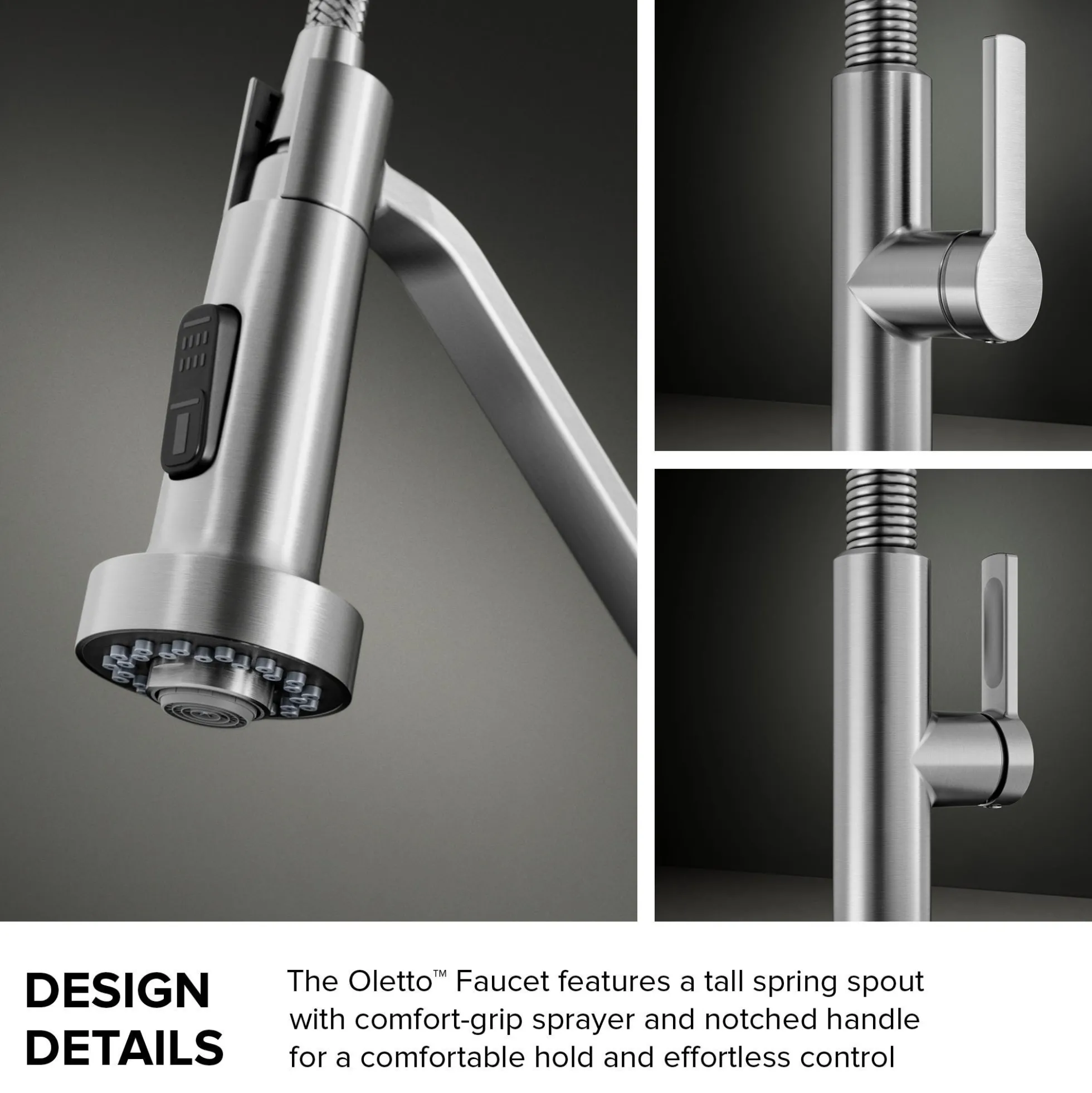 Commercial Style 2-Function Single Handle Pull Down Kitchen Faucet in Spot-Free Stainless Steel