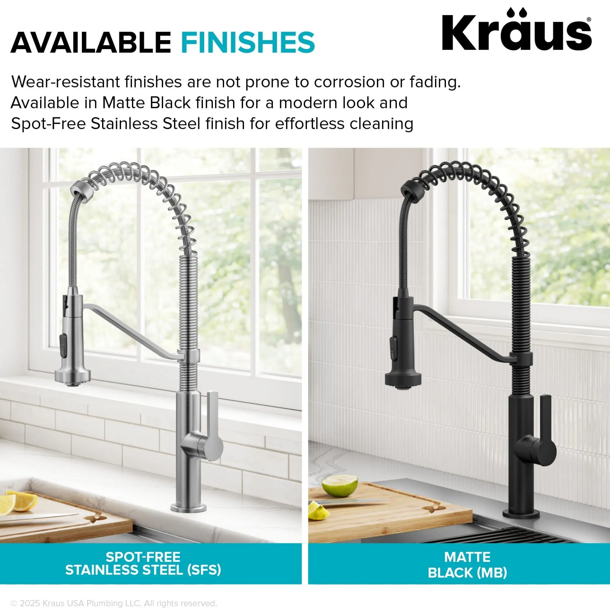 Commercial Style 2-Function Single Handle Pull Down Kitchen Faucet in Spot-Free Stainless Steel
