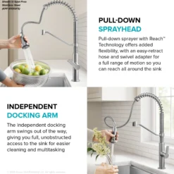 Commercial Style 2-Function Single Handle Pull Down Kitchen Faucet in Matte Black