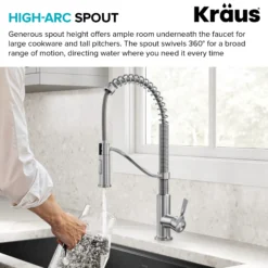 Commercial Style 2-Function Single Handle Pull Down Kitchen Faucet in Spot-Free Stainless Steel