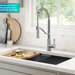 Commercial Style 2-Function Single Handle Pull Down Kitchen Faucet in Spot-Free Stainless Steel