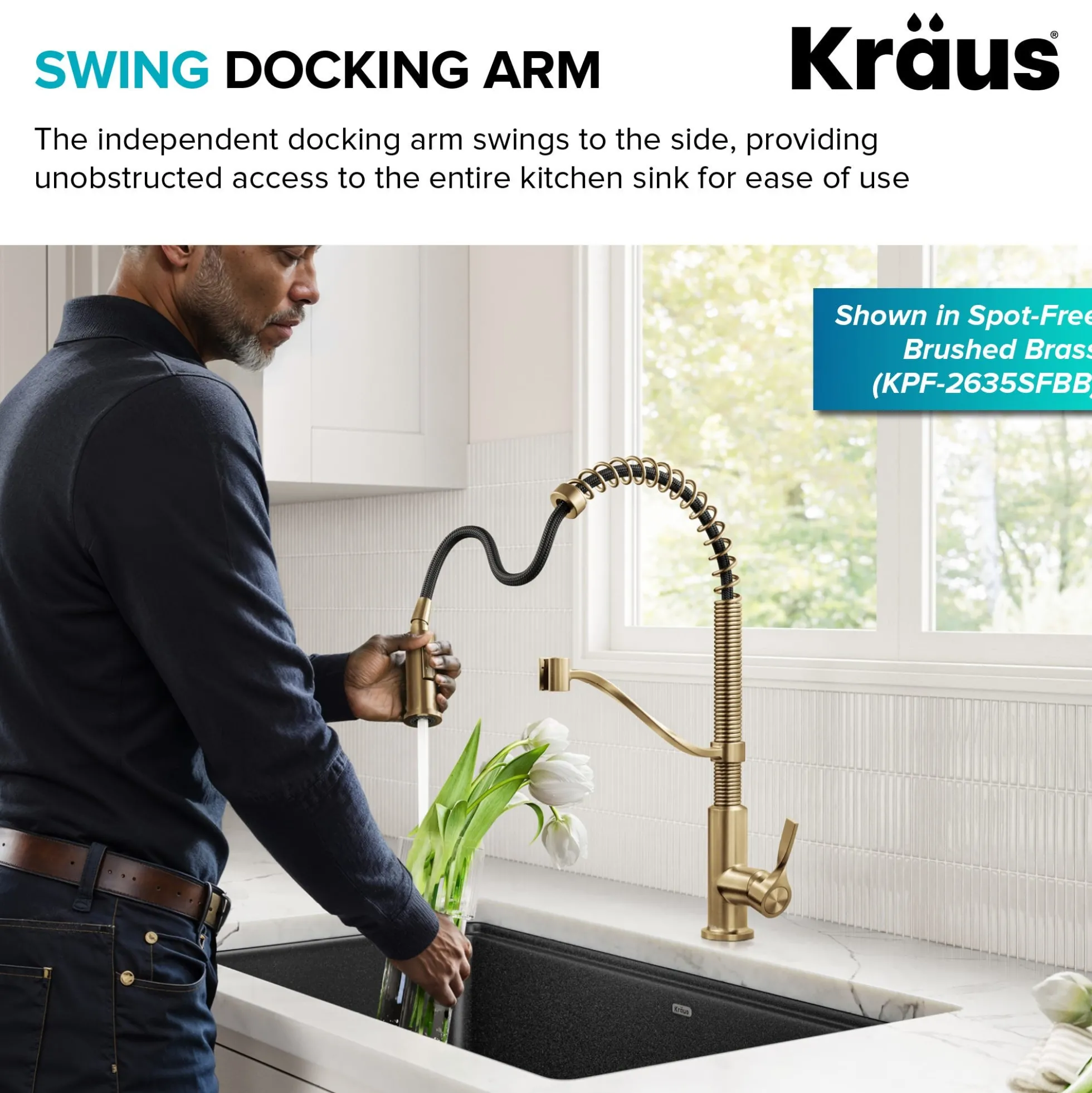 Commercial Style 2-Function Single Handle Pull Down Kitchen Faucet in Matte Black