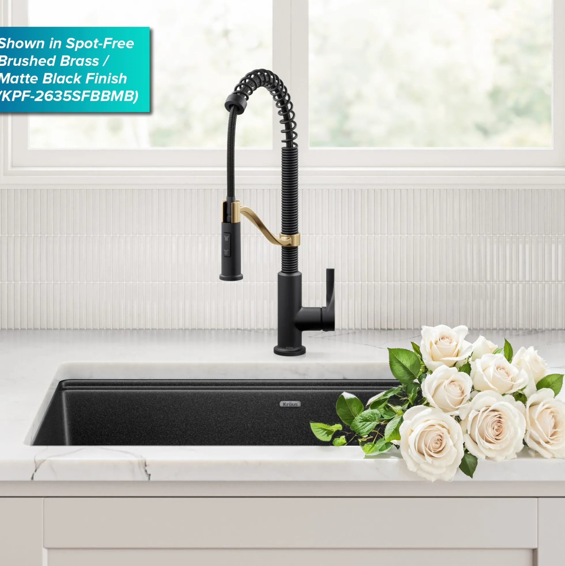 Commercial Style 2-Function Single Handle Pull Down Kitchen Faucet in Matte Black