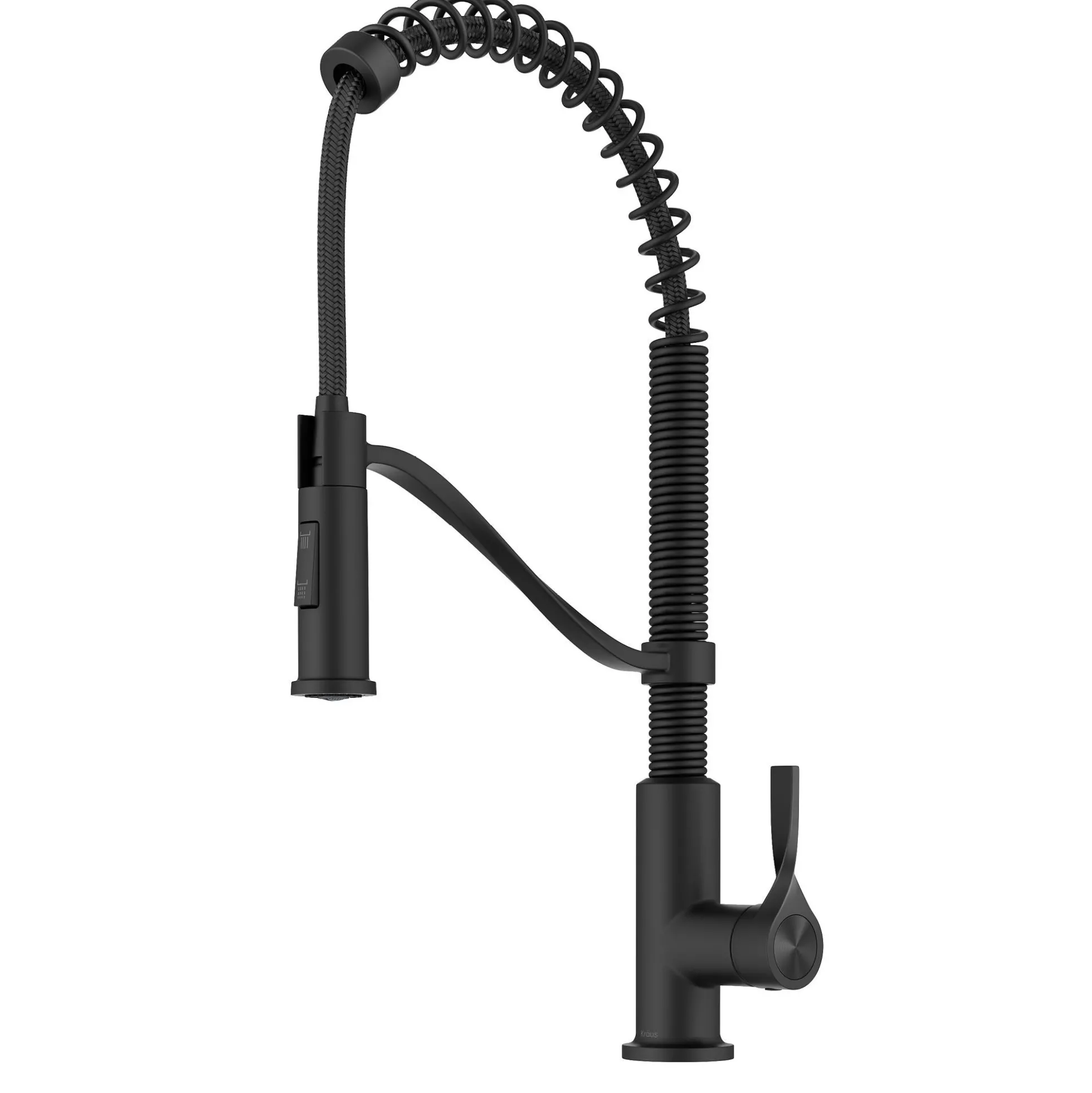 Commercial Style 2-Function Single Handle Pull Down Kitchen Faucet in Matte Black