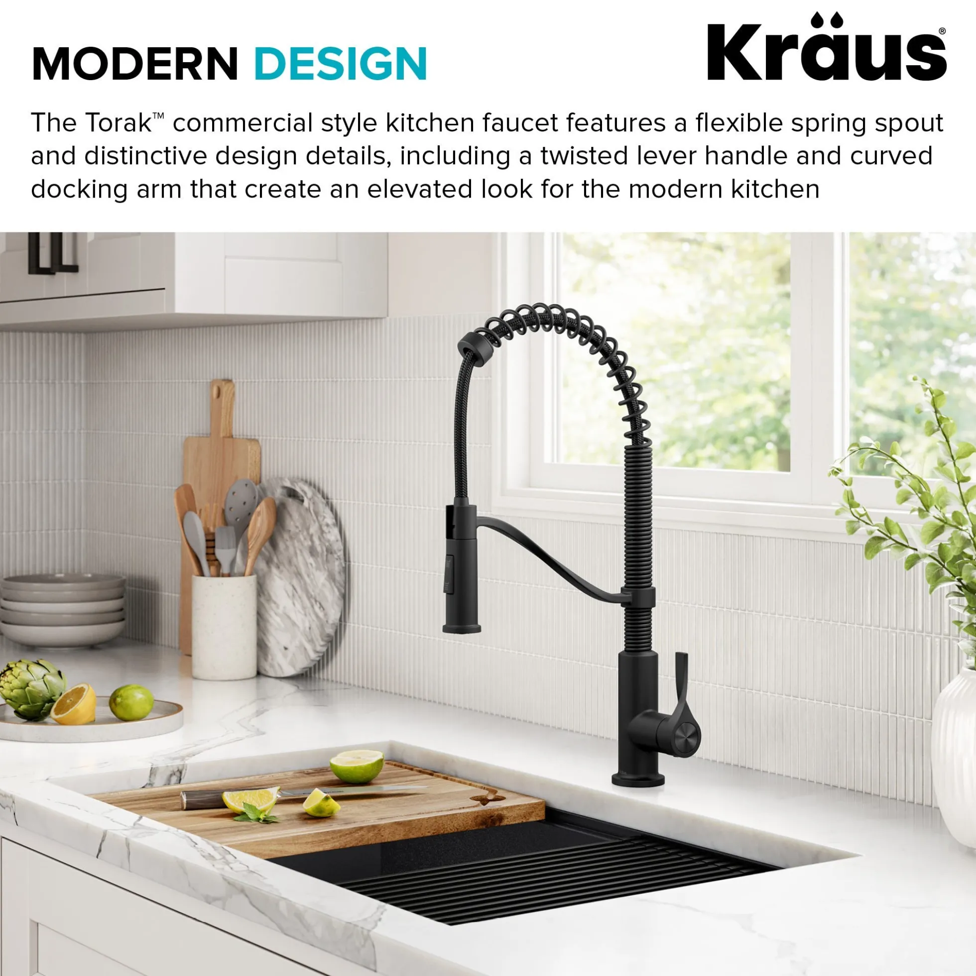 Commercial Style 2-Function Single Handle Pull Down Kitchen Faucet in Matte Black