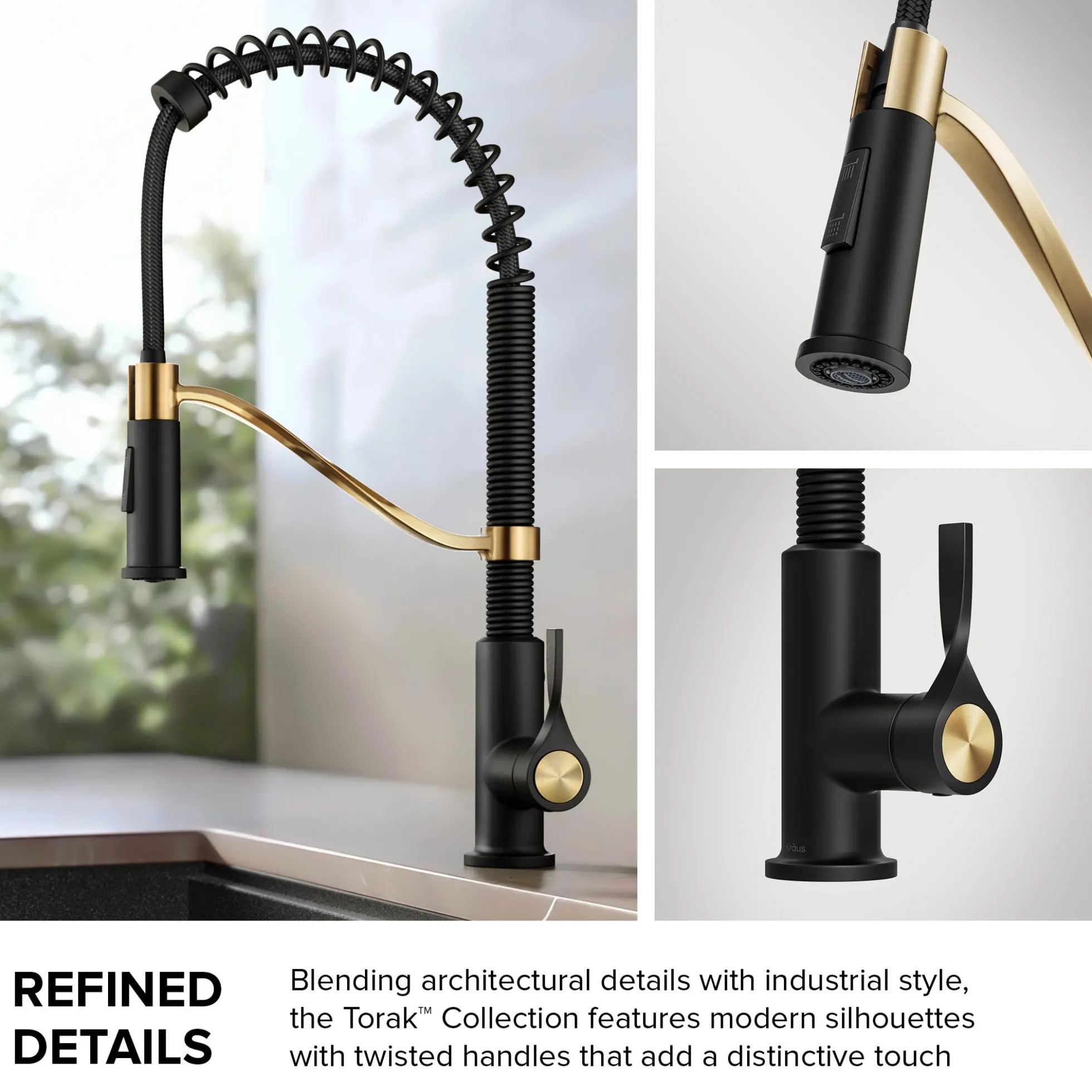 Commercial Style 2-Function Single Handle Pull Down Kitchen Faucet in Matte Black