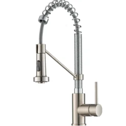 Commercial Style 2-Function Single Handle Pull Down Kitchen Faucet in Spot-Free Stainless Steel / Chrome