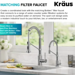 Commercial Style 2-Function Single Handle Pull Down Kitchen Faucet in Stainless Steel / Matte Black