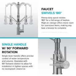 Commercial Style 2-Function Single Handle Pull Down Kitchen Faucet in Chrome