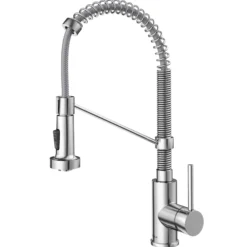 Commercial Style 2-Function Single Handle Pull Down Kitchen Faucet in Chrome