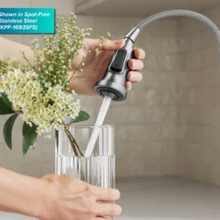Commercial Style 2-Function Single Handle Pull Down Kitchen Faucet in Matte Black