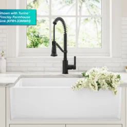 Commercial Style 2-Function Single Handle Pull Down Kitchen Faucet in Matte Black