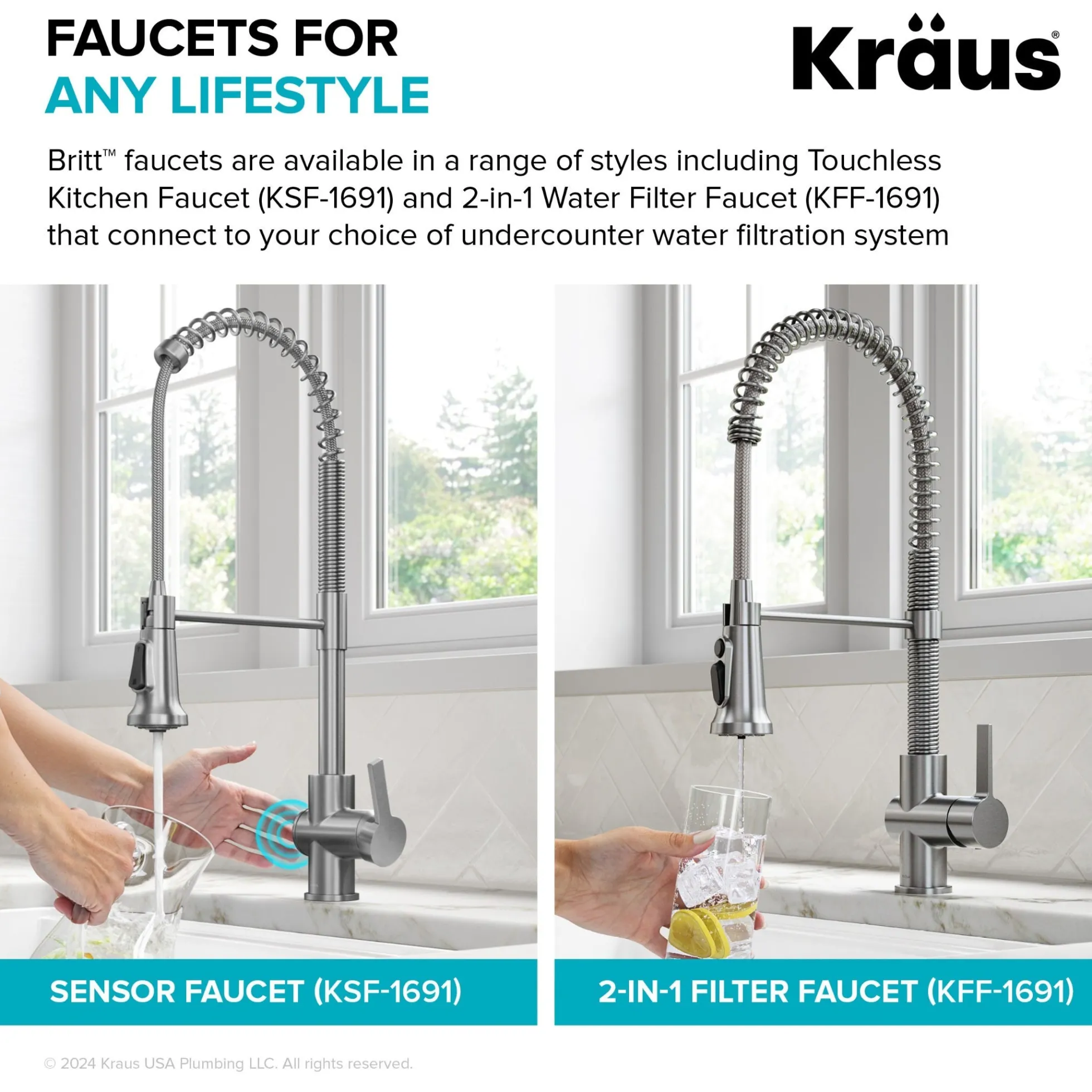 Commercial Style 2-Function Single Handle Pull Down Kitchen Faucet in Matte Black