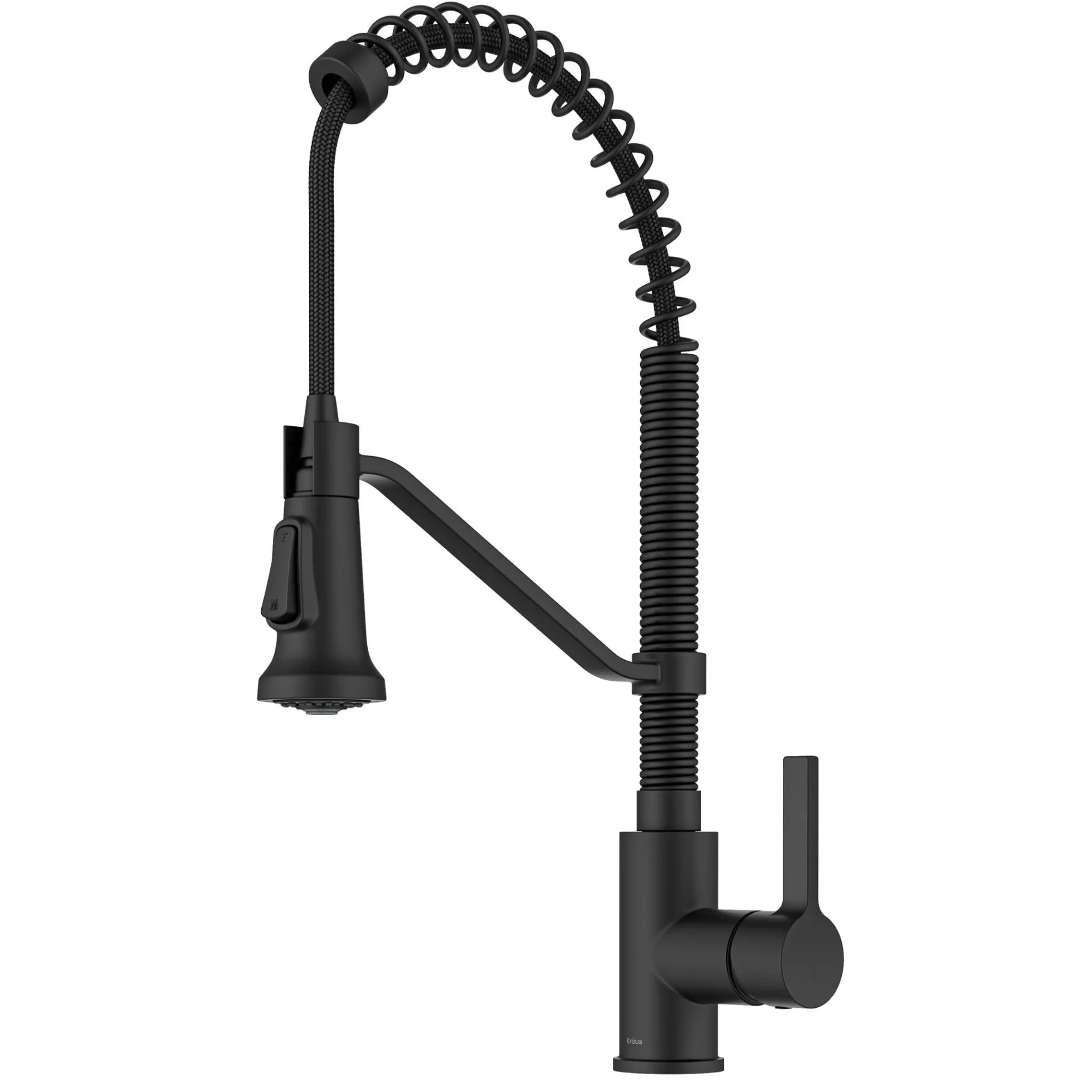 Commercial Style 2-Function Single Handle Pull Down Kitchen Faucet in Matte Black