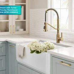 Commercial Style 2-Function Single Handle Pull Down Kitchen Faucet in Spot-Free Brushed Brass