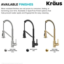 Commercial Style 2-Function Single Handle Pull Down Kitchen Faucet in Spot-Free Brushed Brass