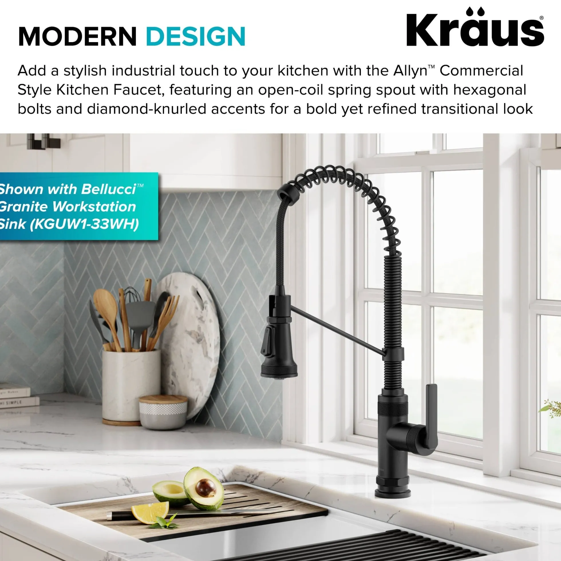 Commercial Style 2-Function Single Handle Pull Down Kitchen Faucet in Matte Black