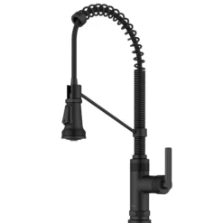 Commercial Style 2-Function Single Handle Pull Down Kitchen Faucet in Matte Black